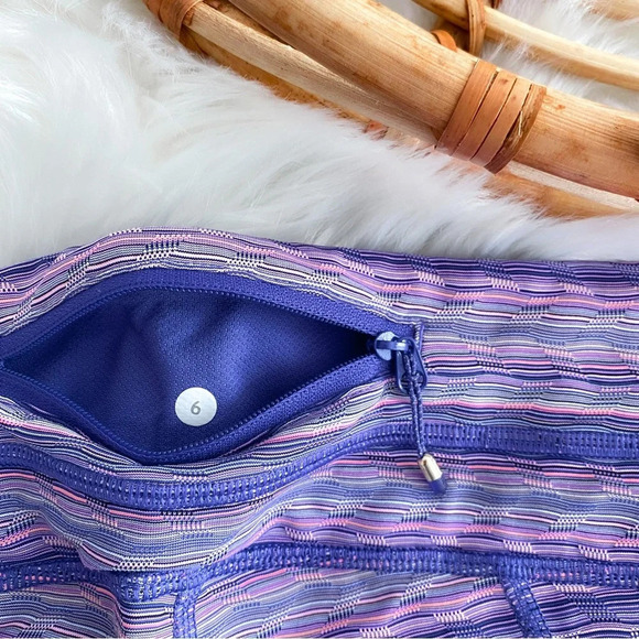 Lululemon Inspire Crop II Space Dye Leggings Purple Twist Iris Flower Pink Shell - Picture 8 of 11